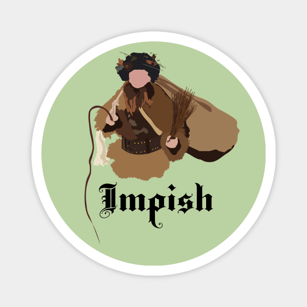 Dwight Schrute Impish Belsnickel Art – The Office (black text) Magnet by Design Garden